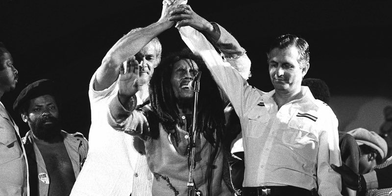 Michael Manley, Edward Seaga et Bob Marley